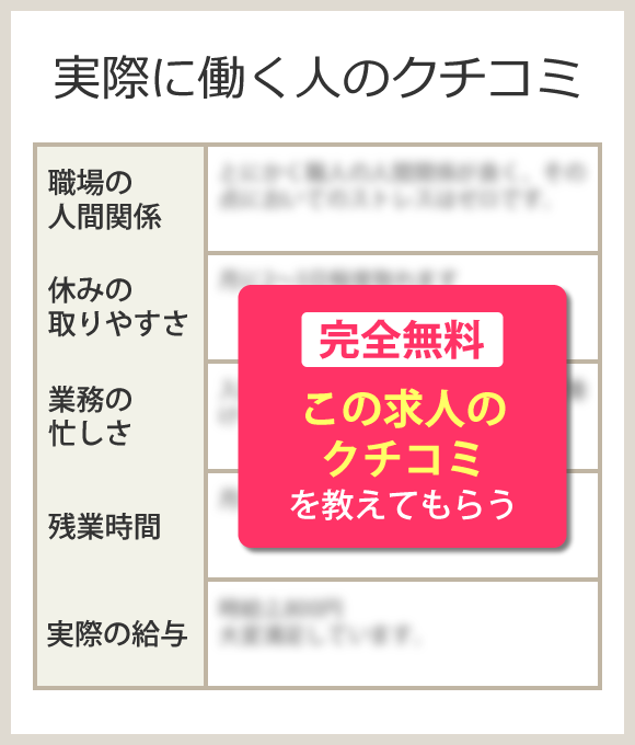 実際に働く人の口コミ